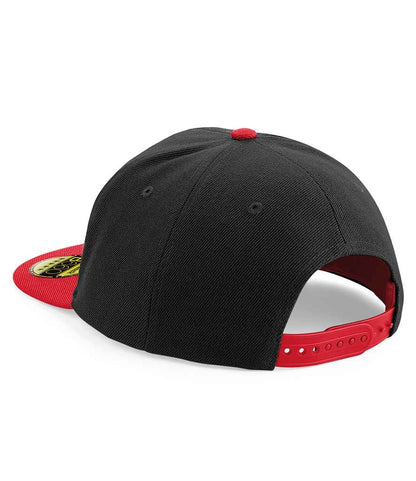 Beechfield Original Flat Peak Snapback Cap - Black/Classic Red (BB660)