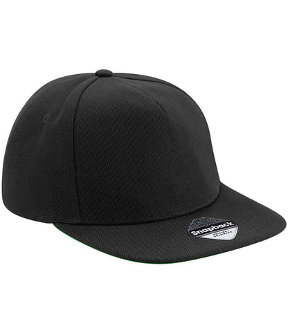 Beechfield Original Flat Peak Snapback Cap - Black/Black (BB660)