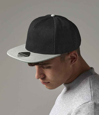 Beechfield Original Flat Peak Snapback Cap - Black/Grey (BB660)