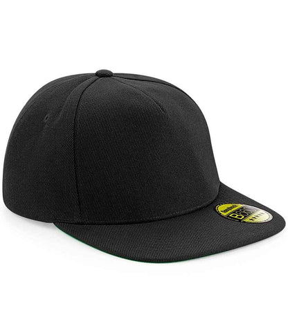 Beechfield Original Flat Peak Snapback Cap - Black/Black/Black (BB660)