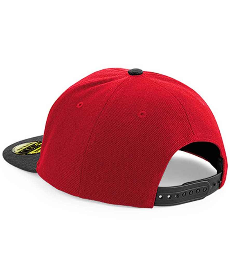 Beechfield Original Flat Peak Snapback Cap - Classic Red/Black (BB660)