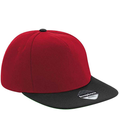 Beechfield Original Flat Peak Snapback Cap - Classic Red/Black (BB660)
