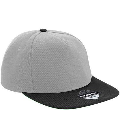 Beechfield Original Flat Peak Snapback Cap - Grey/Black (BB660)