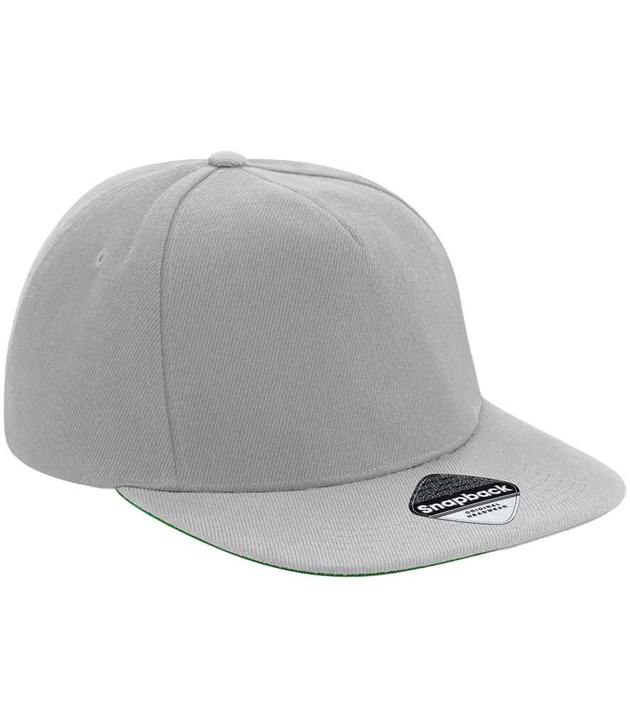 Beechfield Original Flat Peak Snapback Cap - Grey/Grey (BB660)