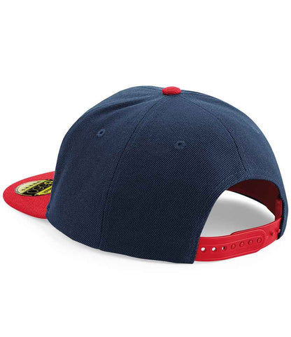Beechfield Original Flat Peak Snapback Cap - Navy/Classic Red (BB660)