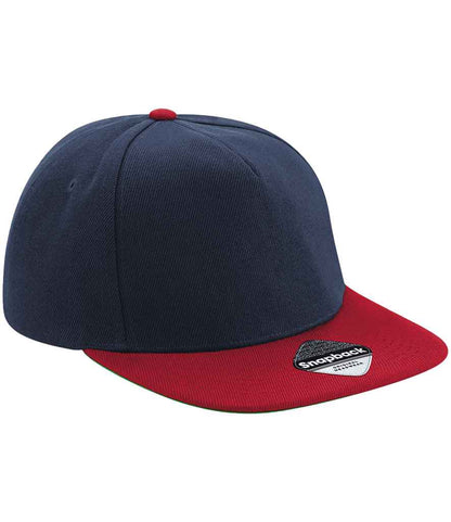 Beechfield Original Flat Peak Snapback Cap - Navy/Classic Red (BB660)