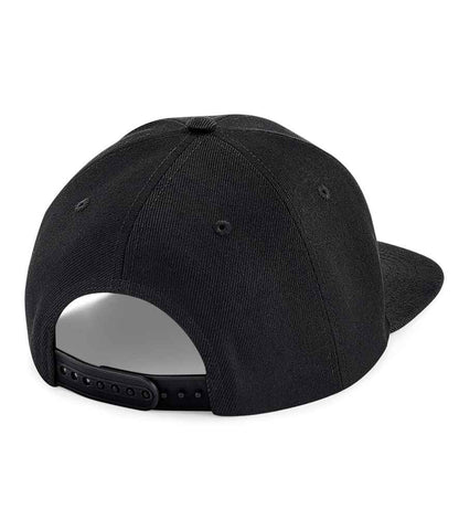 Beechfield Original Flat Peak 6 Panel Snapback Cap - Black/Black (BB661)