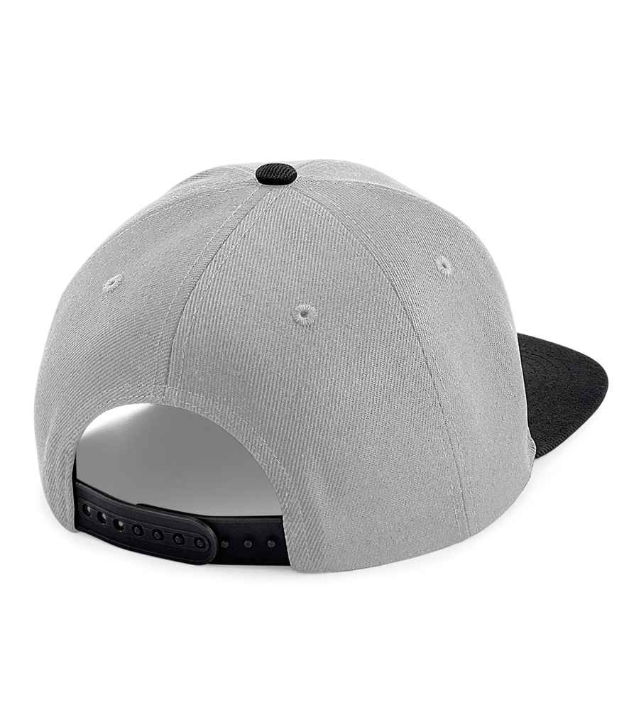 Beechfield Original Flat Peak 6 Panel Snapback Cap - Grey/Black (BB661)