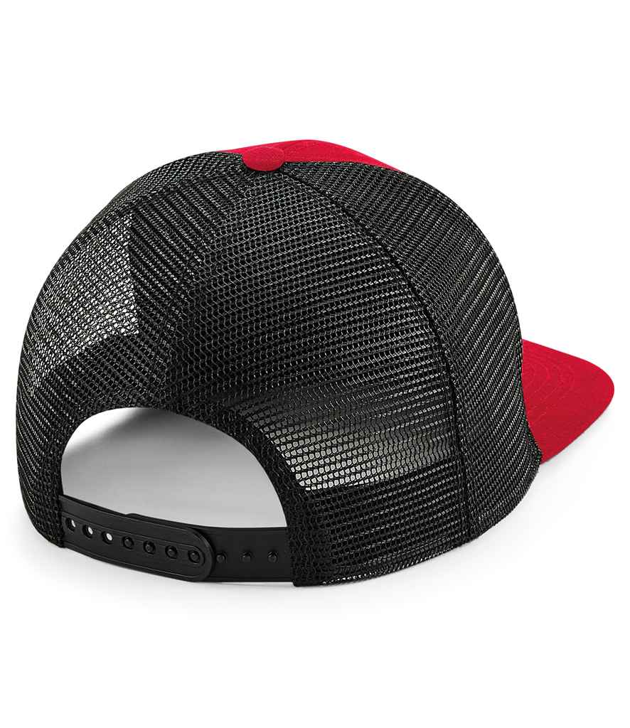 Beechfield Original Flat Peak 6 Panel Trucker Cap - Classic Red/Black (BB664)