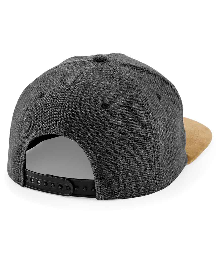 Beechfield Suede Peak Snapback Cap - Vintage Black (BB668)