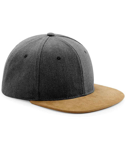 Beechfield Suede Peak Snapback Cap - Vintage Black (BB668)