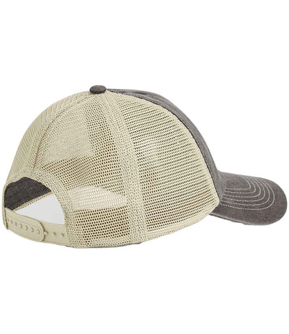 Beechfield 6 Panel Vintage Trucker Cap - Vintage Brown/Stone (BB672)