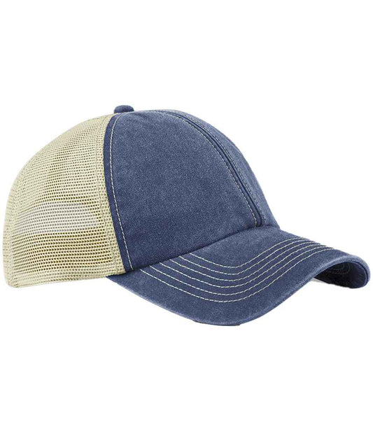 Beechfield 6 Panel Vintage Trucker Cap - Vintage Denim/Stone (BB672)