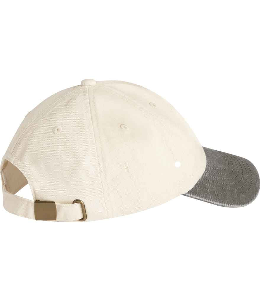 Beechfield Contrast Peak Low Profile Vintage Cap - Natural/Vintage Brown (BB673)