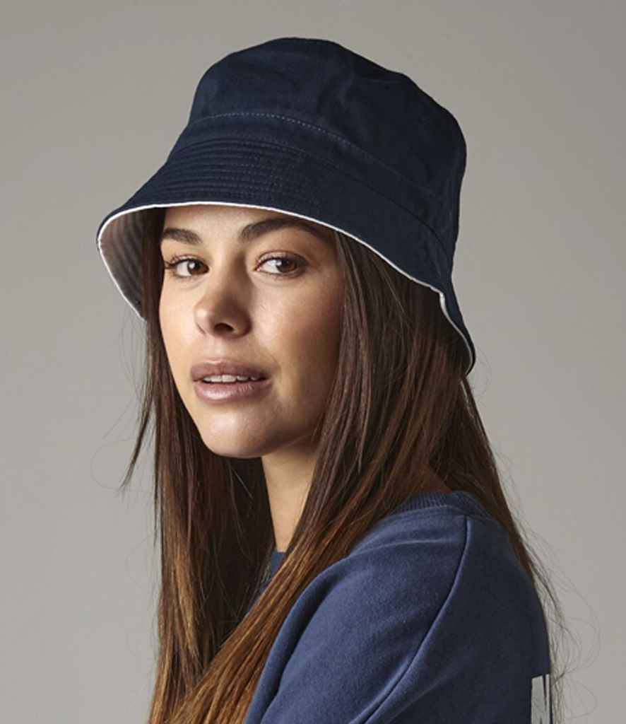 Beechfield Reversible Bucket Hat - French Navy/White (BB686)