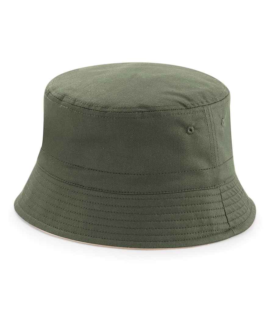 Beechfield Reversible Bucket Hat - Olive Green/Stone (BB686)