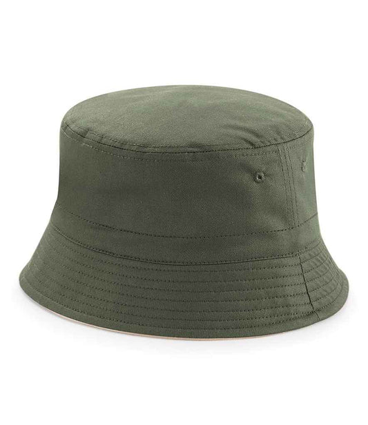 Beechfield Reversible Bucket Hat - Olive Green/Stone (BB686)