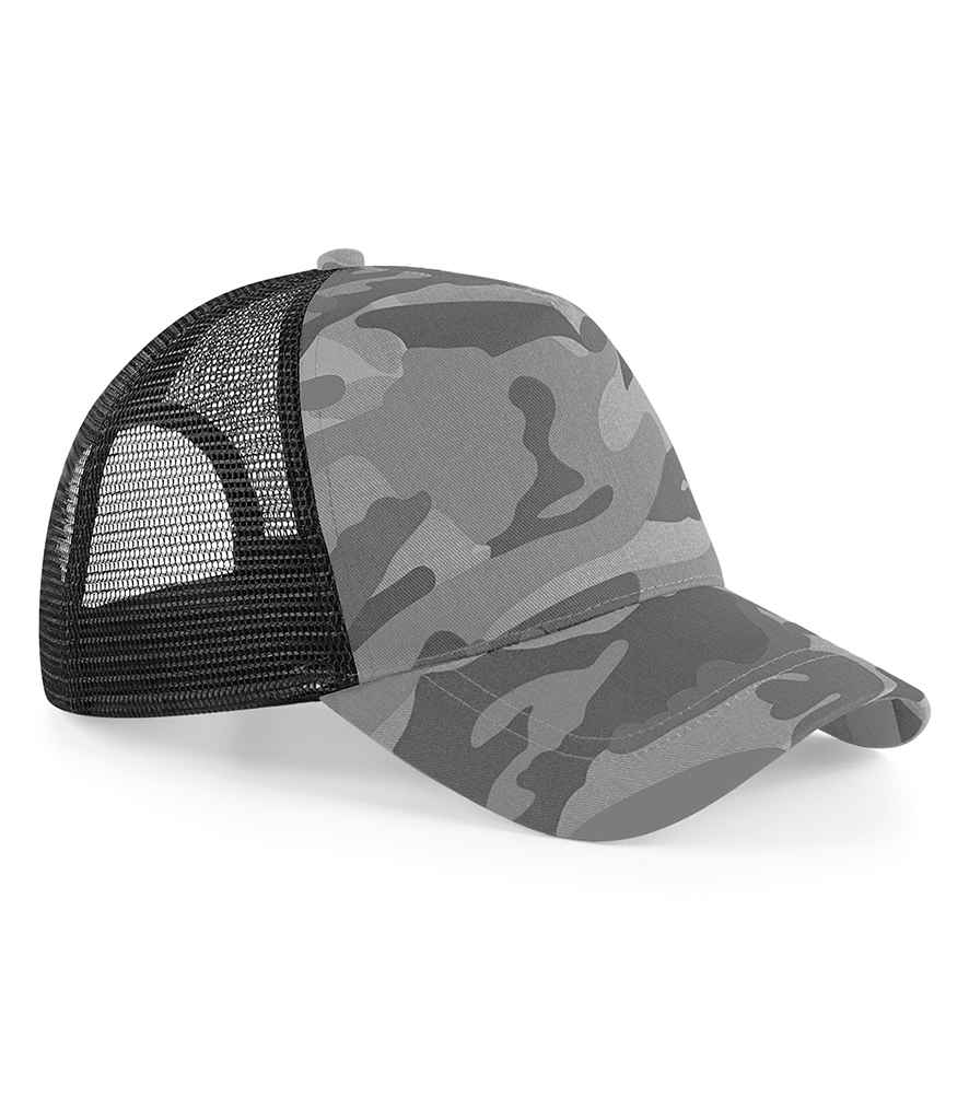 Beechfield Camo Snapback Trucker Cap - Arctic Camo (BB694)
