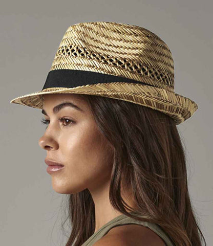 Beechfield Straw Summer Trilby - Natural (BB730)