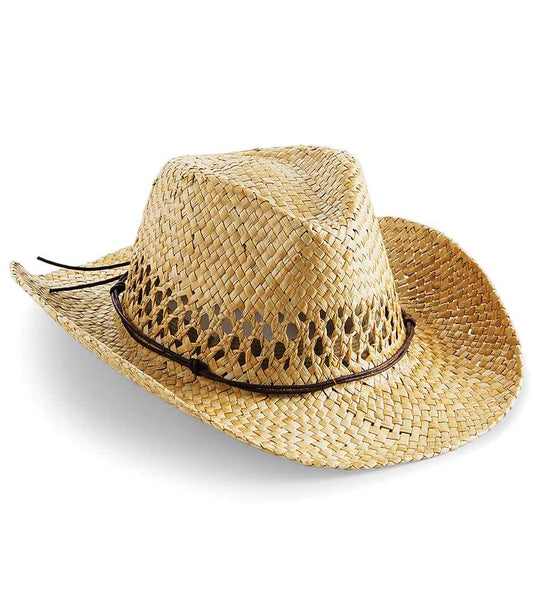 Beechfield Straw Cowboy Hat - Natural (BB735)