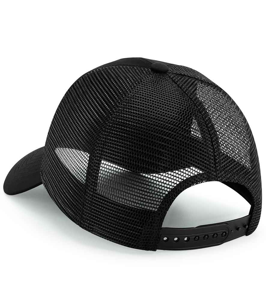 Beechfield Recycled 6 Panel Snapback Trucker Cap - Black (BB75R)