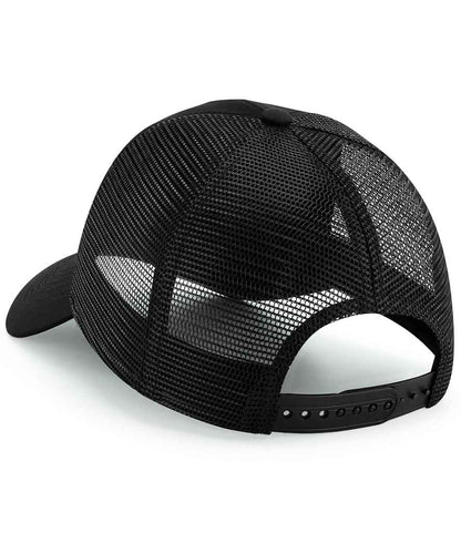Beechfield Recycled 6 Panel Snapback Trucker Cap - Black (BB75R)