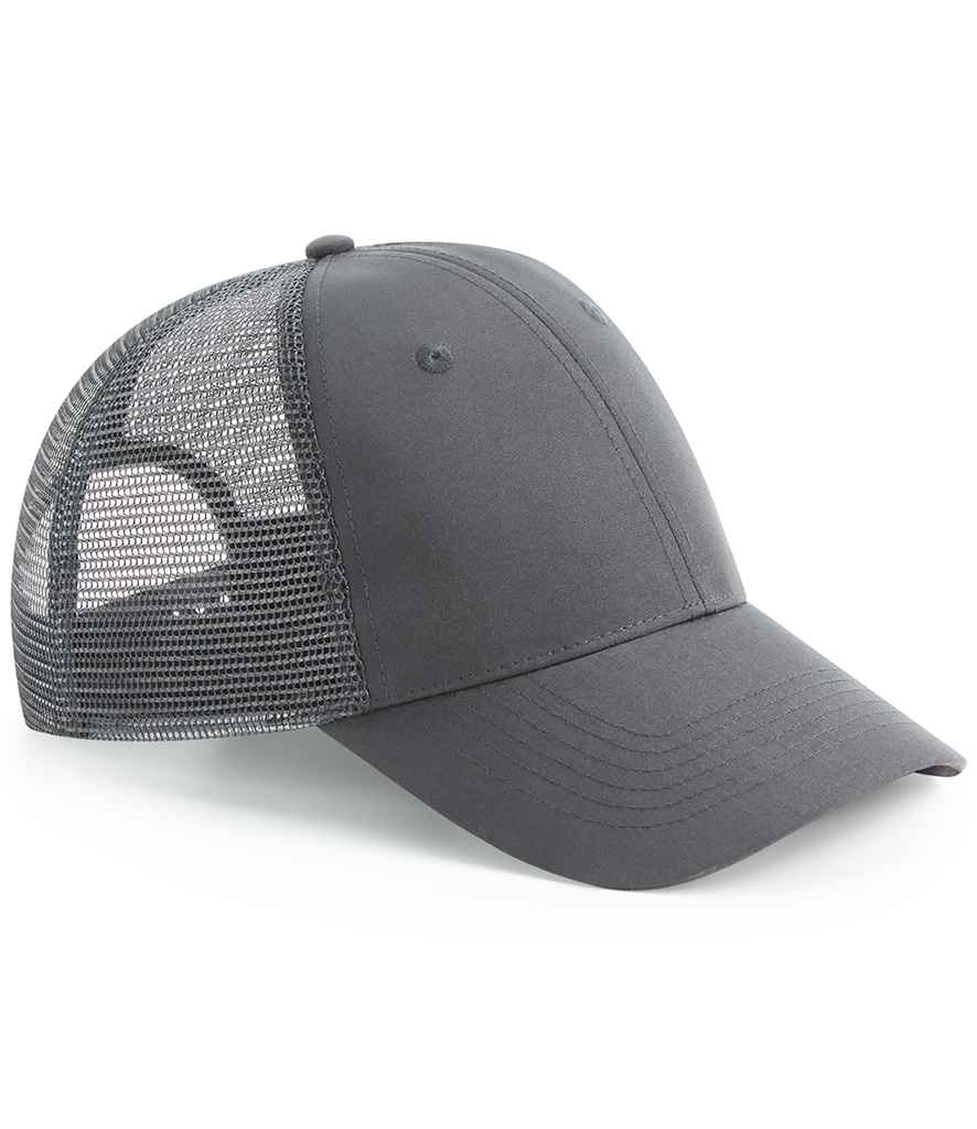 Beechfield Recycled 6 Panel Snapback Trucker Cap - Graphite Grey (BB75R)