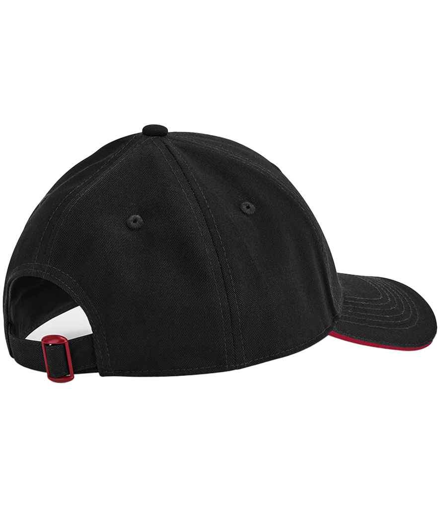 Beechfield EarthAware® Classic Organic Cotton 6 Panel Sandwich Peak Cap - Black/Classic Red (BB820C)