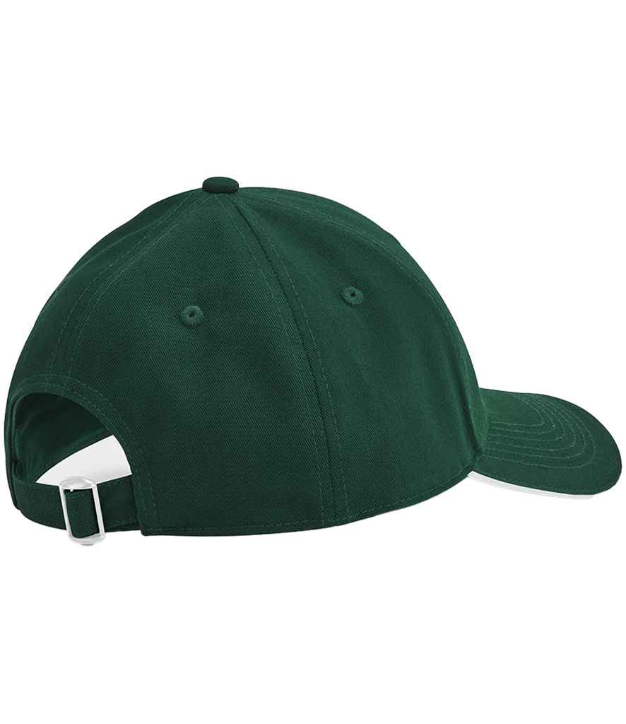Beechfield EarthAware® Classic Organic Cotton 6 Panel Sandwich Peak Cap - Bottle Green/White (BB820C)