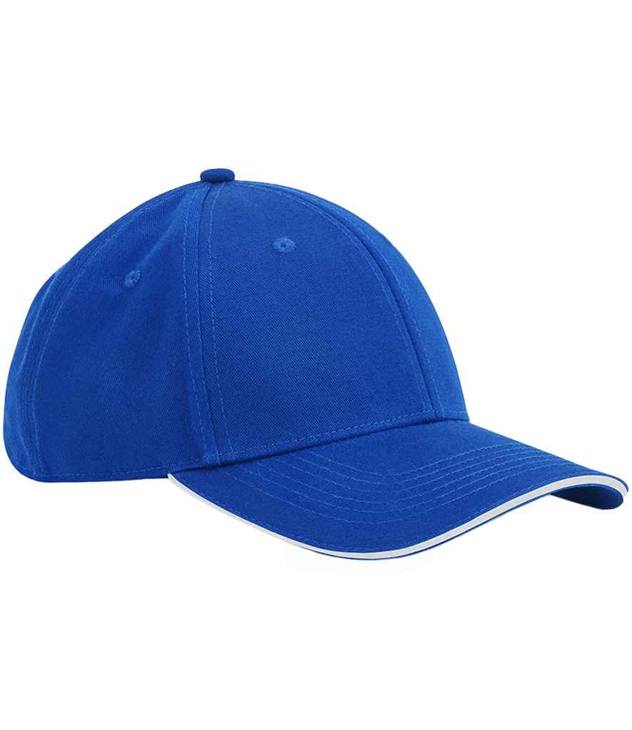Beechfield EarthAware® Classic Organic Cotton 6 Panel Sandwich Peak Cap - Bright Royal/White (BB820C)