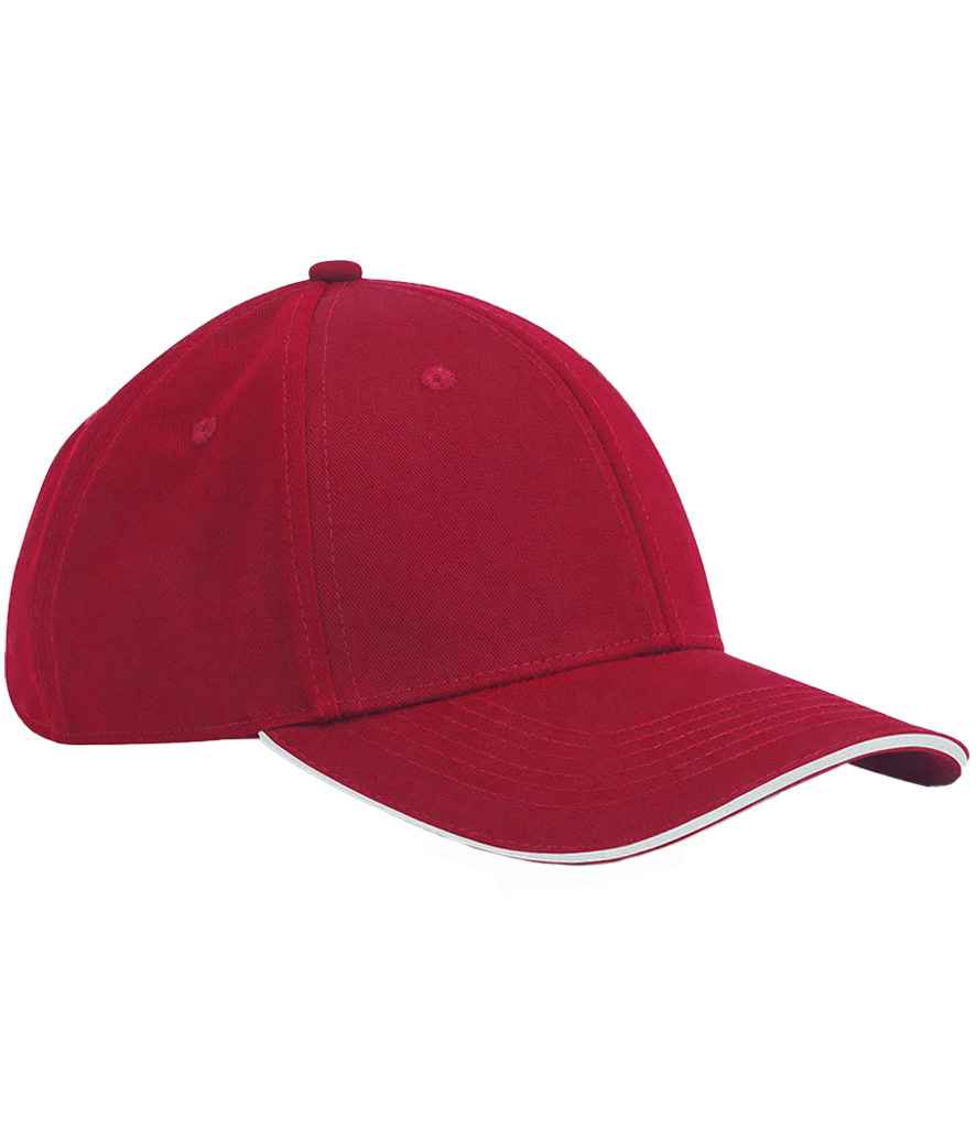 Beechfield EarthAware® Classic Organic Cotton 6 Panel Sandwich Peak Cap - Classic Red/White (BB820C)
