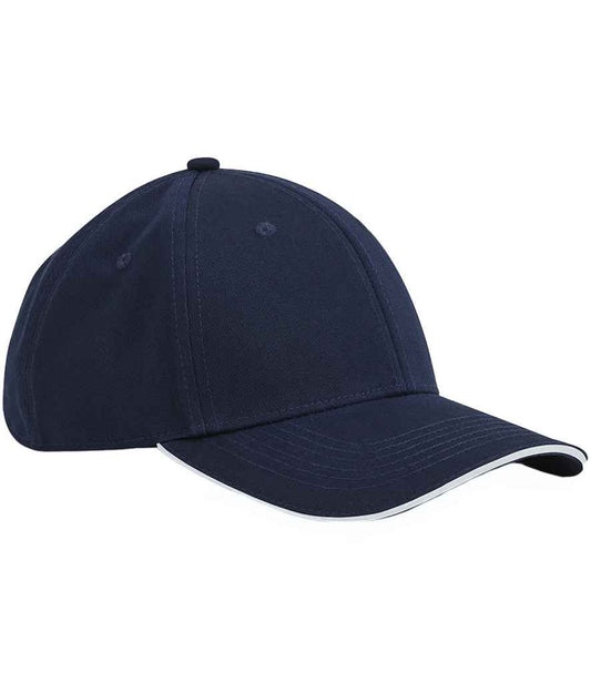 Beechfield EarthAware® Classic Organic Cotton 6 Panel Sandwich Peak Cap - French Navy/White (BB820C)