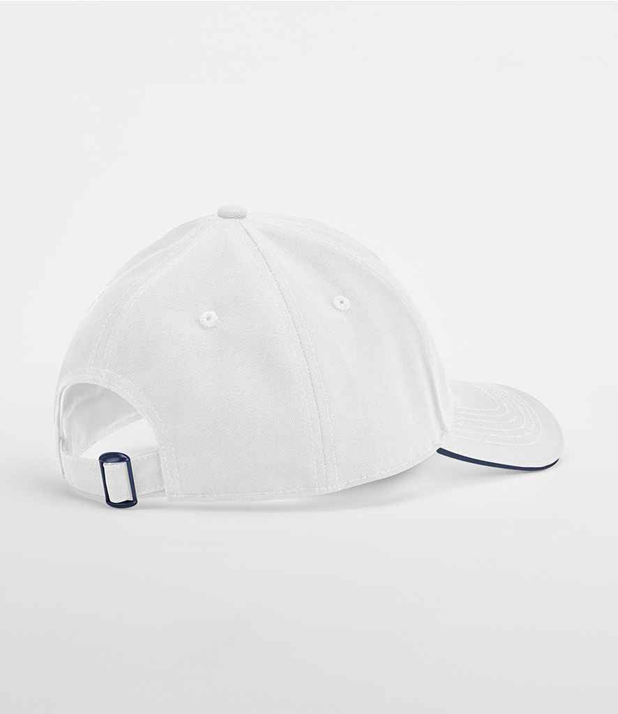 Beechfield EarthAware® Classic Organic Cotton 6 Panel Sandwich Peak Cap - White/French Navy (BB820C)