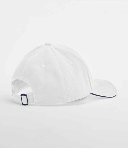 Beechfield EarthAware® Classic Organic Cotton 6 Panel Sandwich Peak Cap - White/French Navy (BB820C)