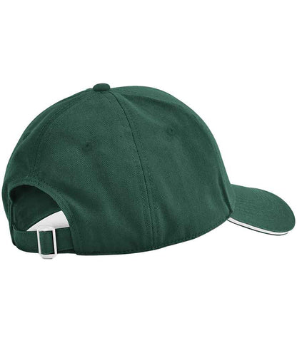 Beechfield EarthAware® Classic Organic Cotton 5 Panel Sandwich Peak Cap - Bottle Green/White (BB825C)