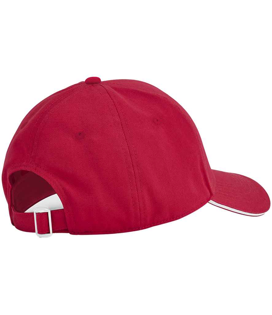 Beechfield EarthAware® Classic Organic Cotton 5 Panel Sandwich Peak Cap - Classic Red/White (BB825C)