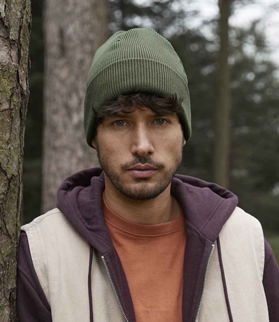 Beechfield Organic Cotton Original Heavyweight Cuffed Beanie - Olive Green (BB830N)