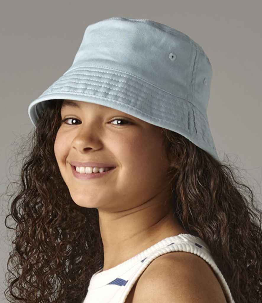 Beechfield Kids Organic Cotton Bucket Hat - Powder Blue (BB90NB)