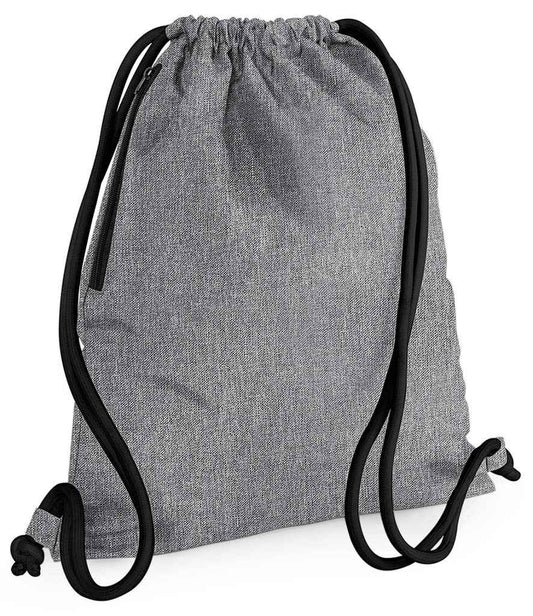 BagBase Icon Gymsac - Grey Marl/Black (BG110)