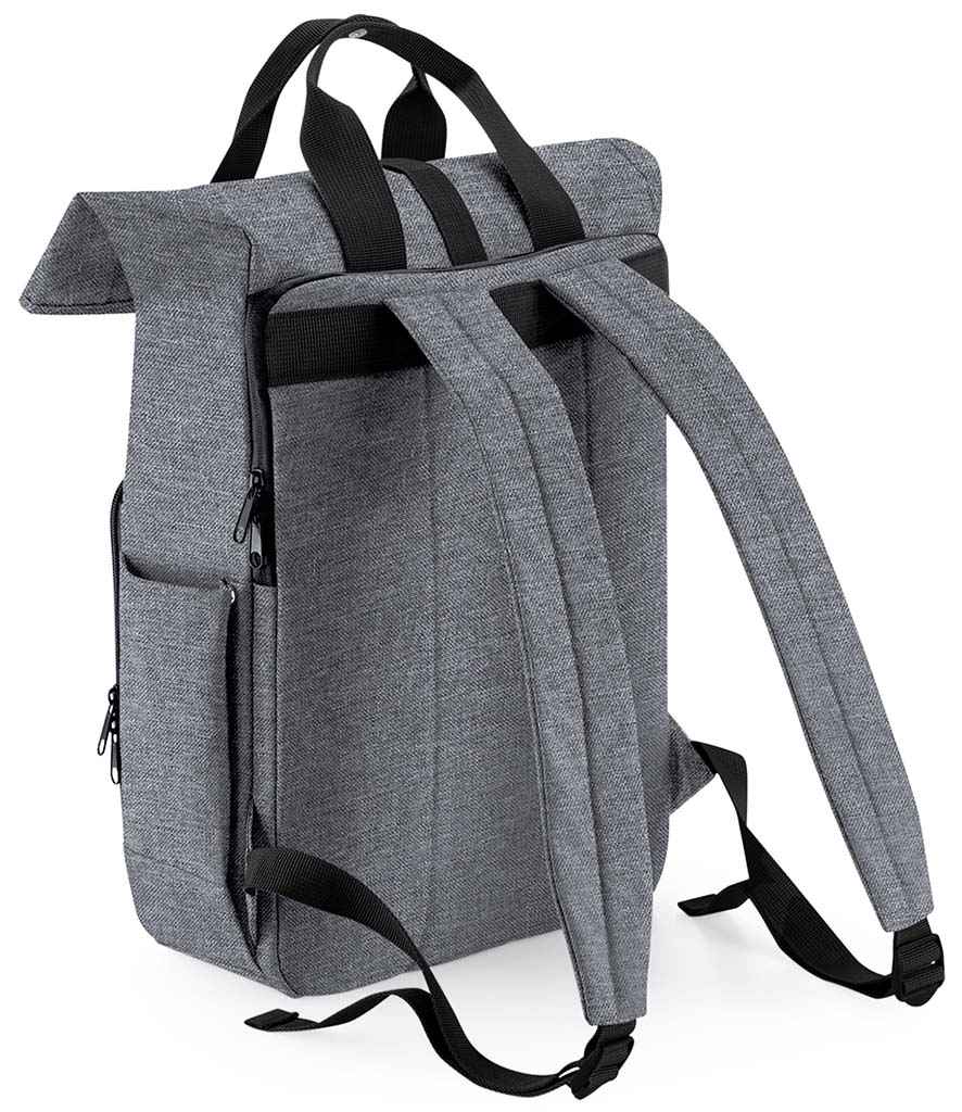 BagBase Recycled Twin Handle Roll-Top Laptop Backpack - Grey Marl (BG118L)