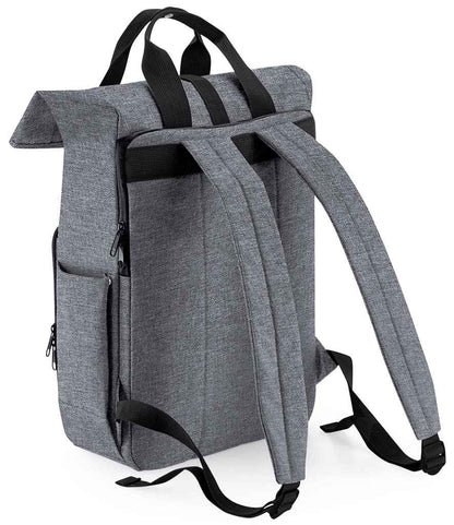 BagBase Recycled Twin Handle Roll-Top Laptop Backpack - Grey Marl (BG118L)