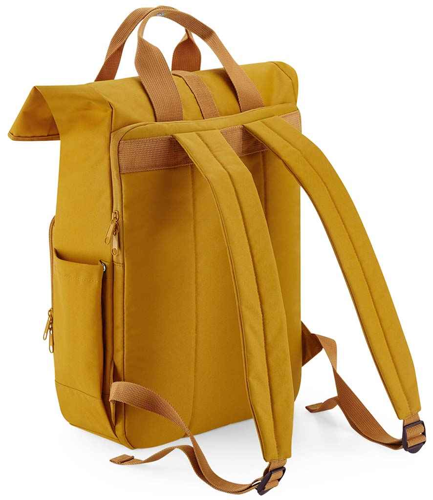 BagBase Recycled Twin Handle Roll-Top Laptop Backpack - Mustard (BG118L)