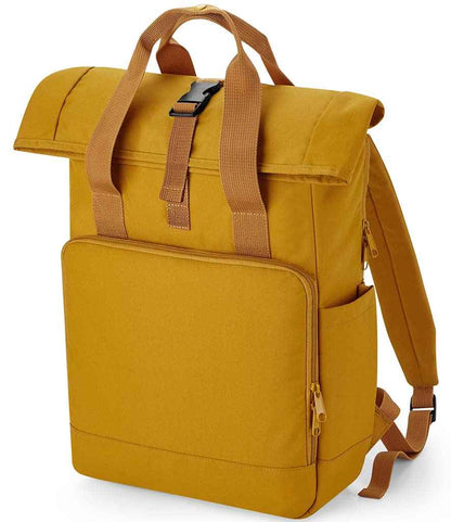 BagBase Recycled Twin Handle Roll-Top Laptop Backpack - Mustard (BG118L)
