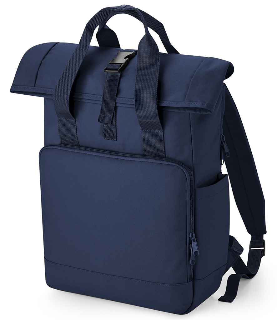 BagBase Recycled Twin Handle Roll-Top Laptop Backpack - Navy Dusk (BG118L)
