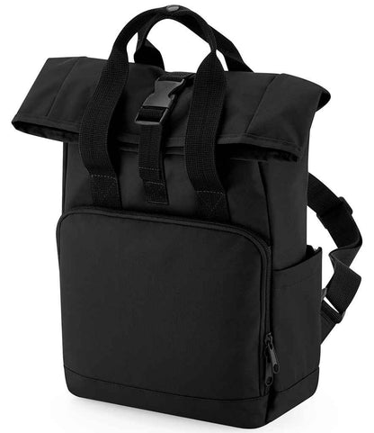 BagBase Recycled Mini Twin Handle Roll-Top Backpack - Black (BG118S)