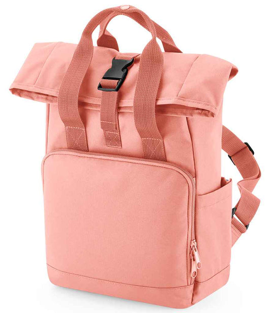 BagBase Recycled Mini Twin Handle Roll-Top Backpack - Blush Pink (BG118S)