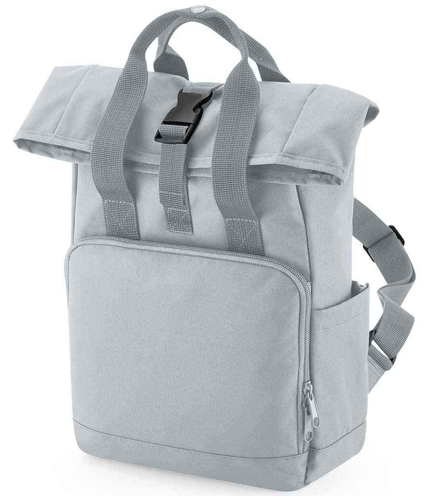 BagBase Recycled Mini Twin Handle Roll-Top Backpack - Light Grey (BG118S)