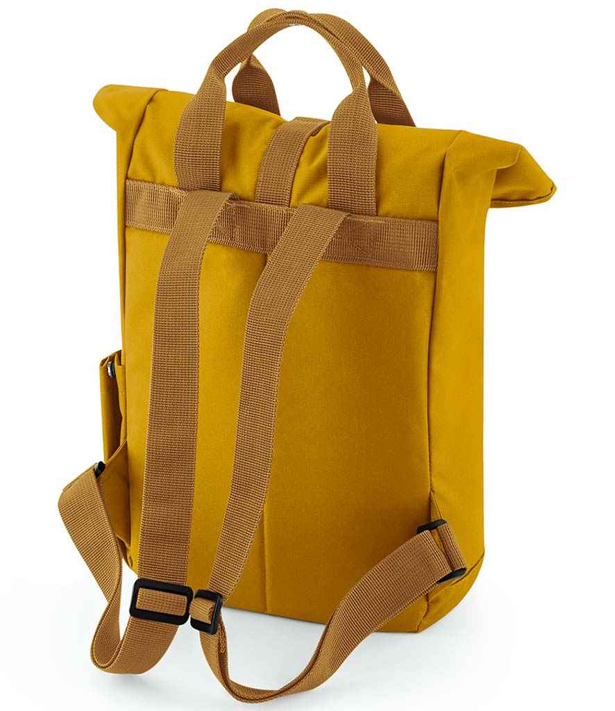 BagBase Recycled Mini Twin Handle Roll-Top Backpack - Mustard (BG118S)