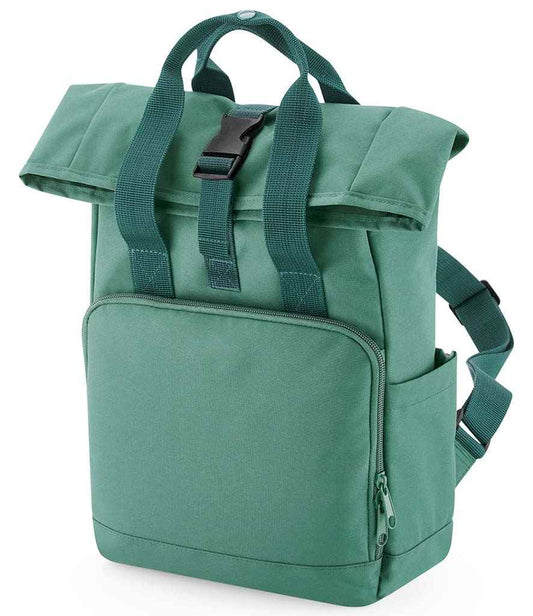 BagBase Recycled Mini Twin Handle Roll-Top Backpack - Sage Green (BG118S)