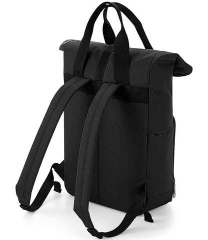 BagBase Recycled Twin Handle Roll-Top Backpack - Black (BG118)